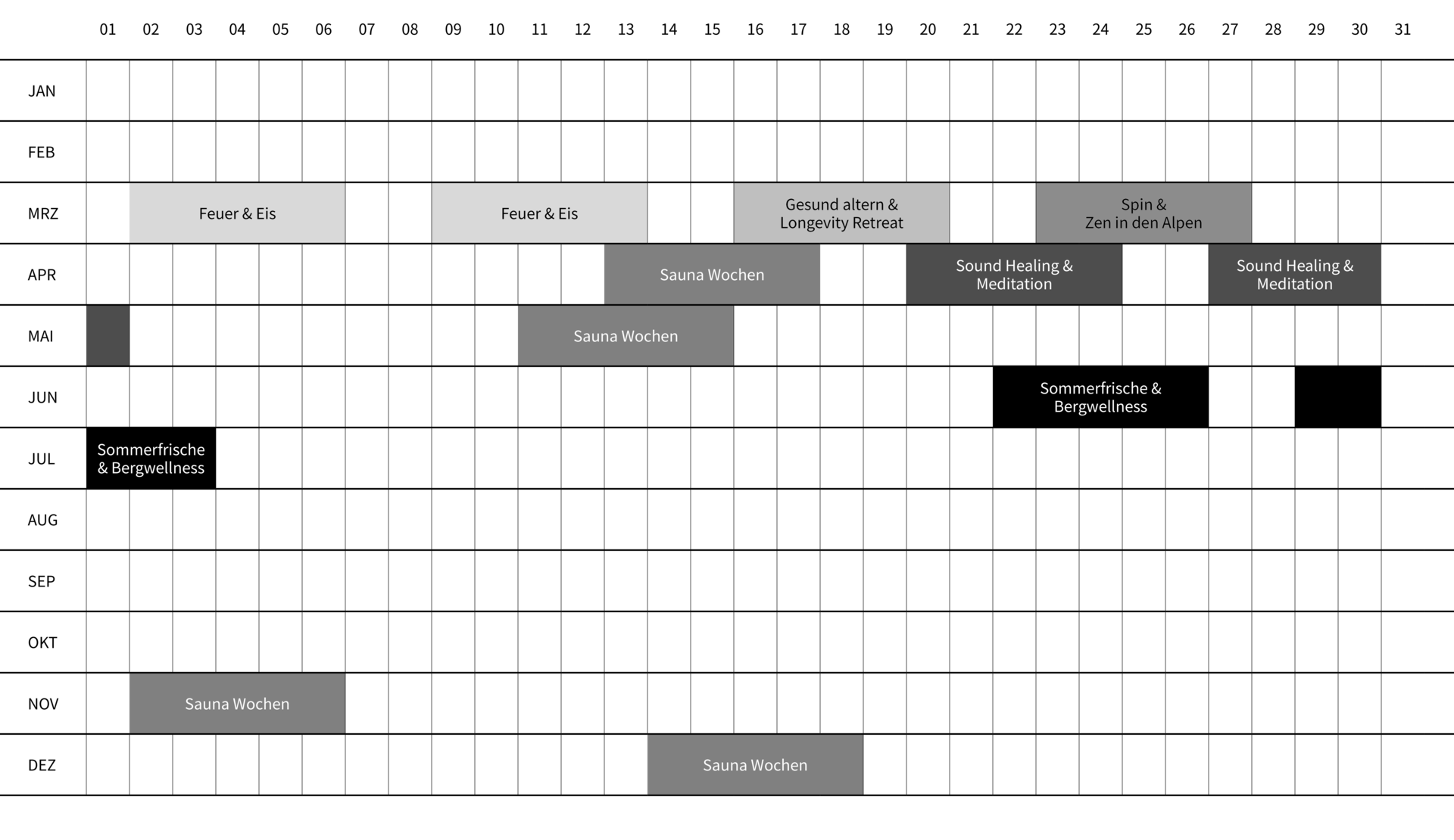 Eventkalender der Häppenings - Wellnesshotel Der Engel 2026 