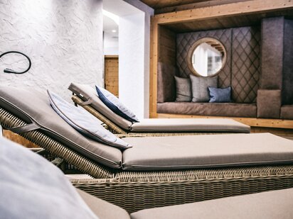 Relaxation area in the family spa section at Wellnesshotel Der Engel