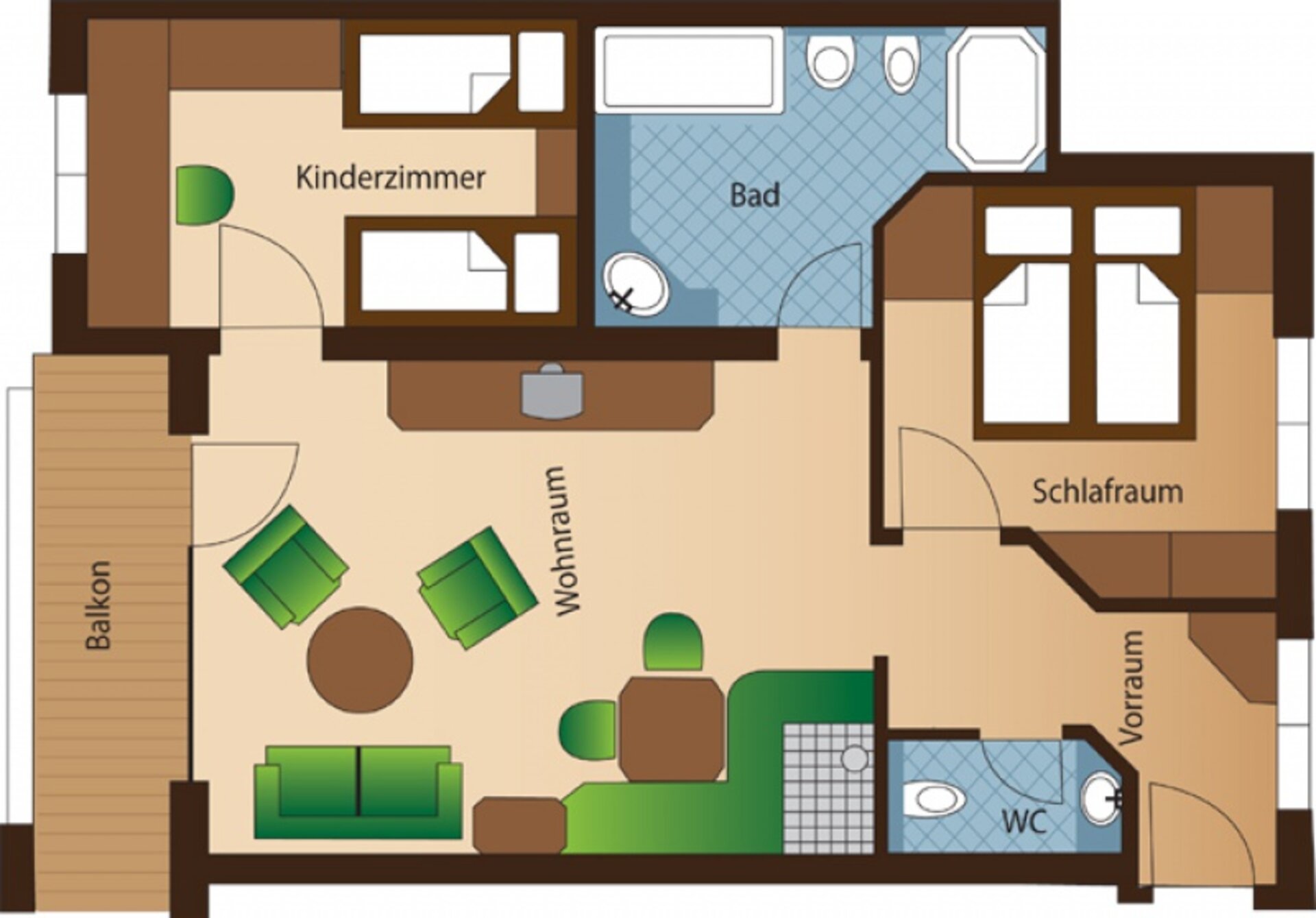 Kategorie Landhaus Zimmer Familien Suite Lois mit Kinderzimmer Zimmerplan | Der Engel in Tirol