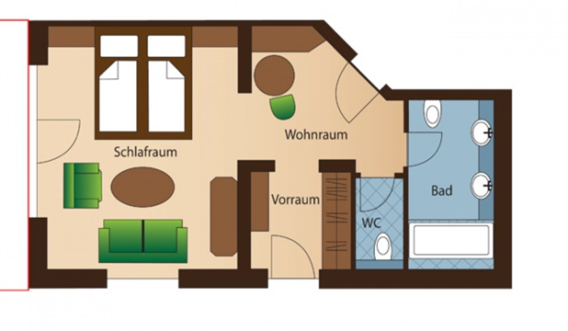 Kategorie Residenzen Zimmer Komfort Zimmerplan | Der Engel in Tirol