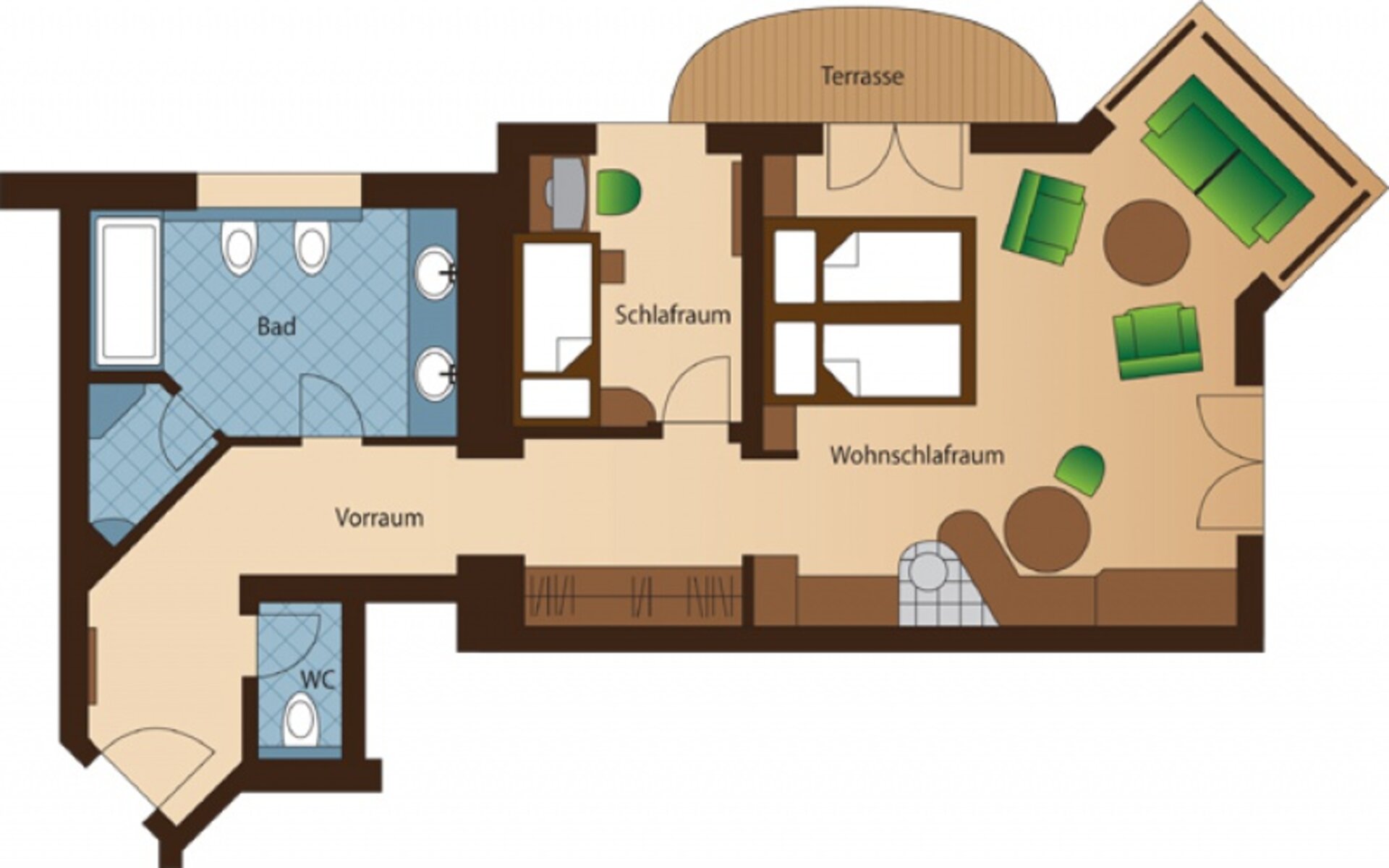Kategorie Residenzen Zimmer Familiensuite mit Kinderzimmer Zimmerplan | Der Engel in Tirol