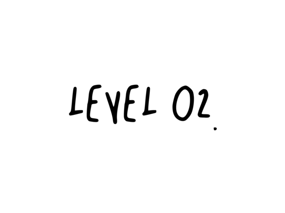 Grafik mit dem Schriftzug „Level 02“