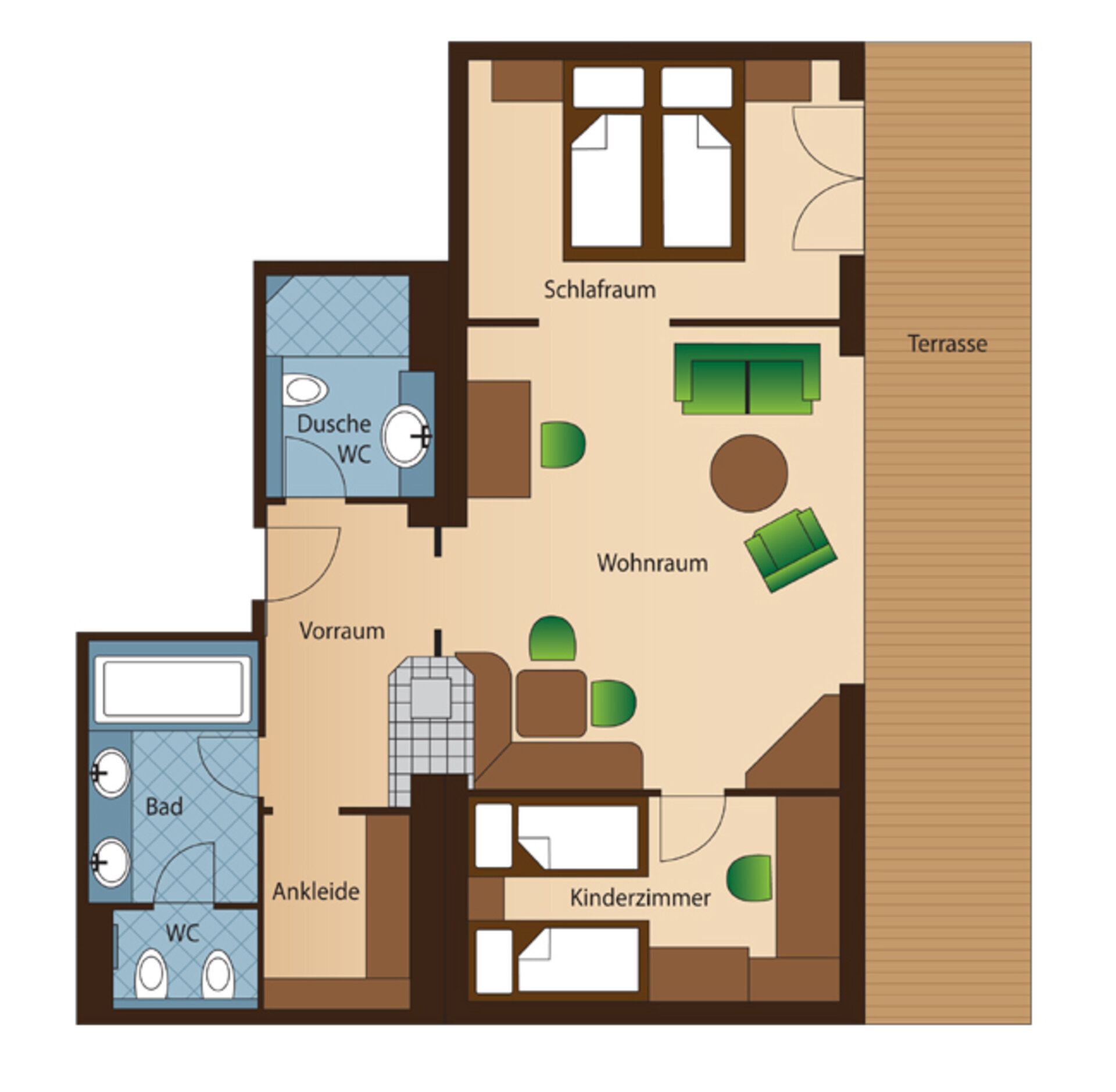 Familien Deluxe Suite "Penthouse" – Grundriss