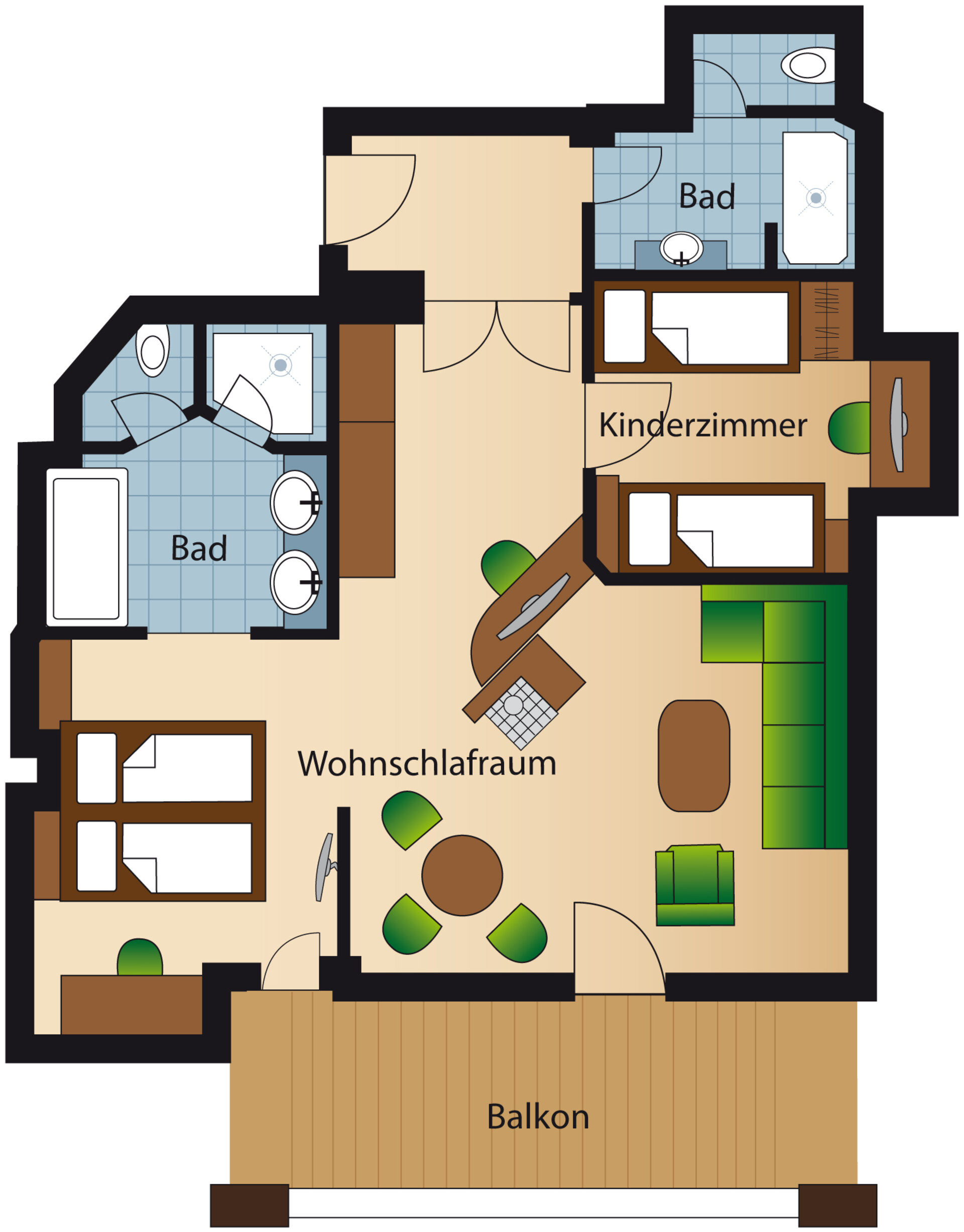 Familien Deluxe Suite "Traumblick" – Grundriss