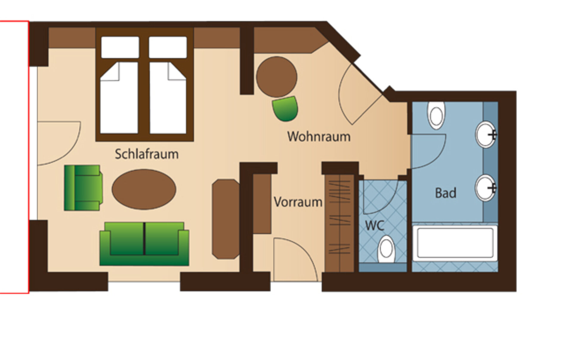 Top Komfortzimmer – Grundriss